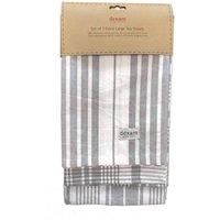 dexam Love Colour Set of 3 Extra-Large Tea Towels - Slate Grey