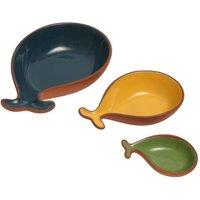 dexam Sintra Set of 3 Glazed Terracotta Fish Tapas Dishes