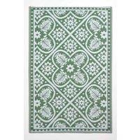 Homescapes Luxury Outdoor Rug Waterproof Reversible for Garden, Green Floral Leaf | Size: 120 cm x 180 cm