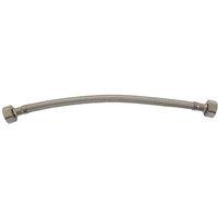 The Bath Plus Pipe Flexi Connector 1/2 x 1/2 Flexible Water Hose Plumbing 30cm in Silver