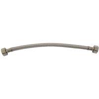 The Bath Plus Pipe Flexi Connector 1/2 x 1/2 Flexible Water Hose Plumbing 40cm in Silver