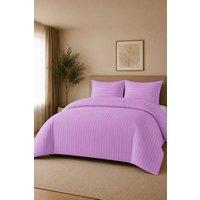 Pamposh Luxury Embossed Stripes Duvet Cover Sets Reversible in Purple | Size: King