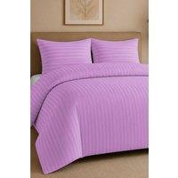 Pamposh Satin Stripes Duvet Cover Set Reversible Bedding Sets in Purple | Size: Single