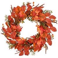 BOSK COPPER LEAF - 26" Autumn Wreath in Orange