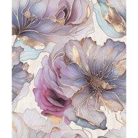 Muriva Renata Floral Heavyweight Vinyl Textured Wallpaper in Purple