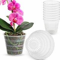 NESTLUNE 10x Orchid Pots Clear Plastic Drainage Planters | Size: 1.25kg