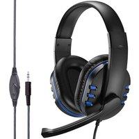 FLAVORA Blue Black Gaming Headset with Microphone Mic Headphones | Size: 0.6m2