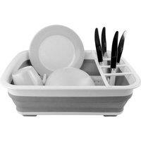 PAWNORA Foldable Dish Drying Rack in Grey