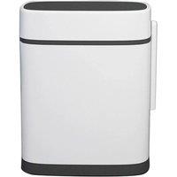 PAWNORA Narrow Plastic Waste Bin With Lid in White