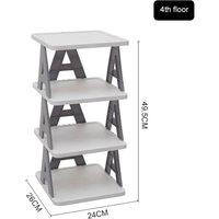 PAWNORA 4 Tier Shoe Rack Tall Storage Shelf in White