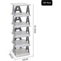 PAWNORA 6 Tier Shoe Rack Tall Storage Shelf in White