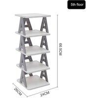 PAWNORA 5 Tier Shoe Rack Tall Storage Shelf in White