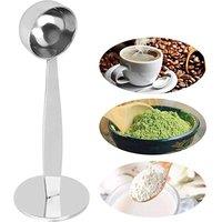 PAWNORA 2 in 1 Coffee Tamper Measuring Spoon Scoop in Silver