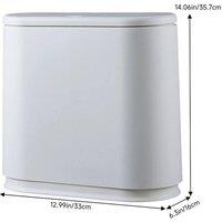 PAWNORA 10L Grey Narrow Bathroom Bin Press Top Toilet Rubbish Dustbin | Size: 100 cm x 100 cm