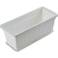 FLAVORA White 5X Extra Deep Trough Planters Large Plastic Flowering | Size: 1.25kg
