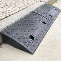 FLAVORA 50*27*13cm Heavy Duty Rubber Kerb Ramps Driveway Car in Black