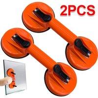 FLAVORA Double Vacuum Suction Cup Glass Lifter 60 Kg Capacity in Orange | Size: 1000mm x 400mm