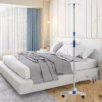 FLAVORA Adjustable IV Pole Stainless Steel IV Drip Stand in Silver