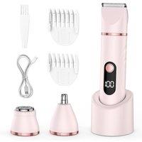 INMTFEI Pink Electric Lady Shaver 3 in 1 Bikini Body Facial Trimmer