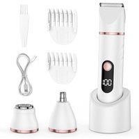 INMTFEI White Electric Lady Shaver 3 in 1 Bikini Body Facial Trimmer