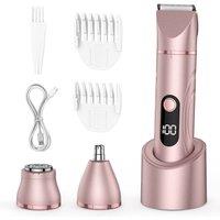INMTFEI Rose Gold 3 in 1 Lady Shaver Bikini Body Nose Hair Trimmer