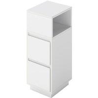 Levede Slim Bedside Table Storage Nightstand with 2 Drawers & Open Shelf in White
