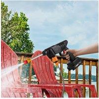 Living and Home 21-Volt 6-8m Range Distance Portable Cordless Handheld Pressure Washer in Black - 5m Hose + 2 Batteries + 3 Nozzles