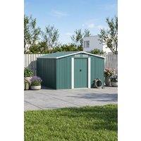 Garden Sanctuary 10x8 FT Large Metal Garden Tool Storage Shed in Green