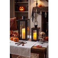 Living and Home 2-Piece Lantern Candle Holder Set in Black
