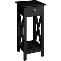 Garden Sanctuary Wooden One Drawer Slim Console Table in Black