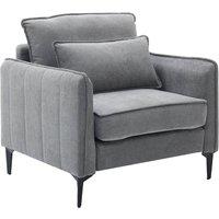 Garden Sanctuary Modern Upholstered Accent Chair Armchair with Lumbar Pillow in Grey
