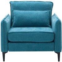 Garden Sanctuary Modern Upholstered Accent Chair Armchair with Lumbar Pillow in Blue