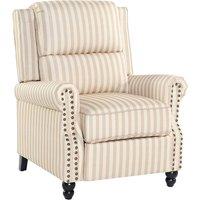 Garden Sanctuary Single Sofa Recliner Chair Armchair with Footrest in Beige