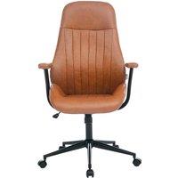 Garden Sanctuary Mid-Century Modern Office Chair with Casters in Brown