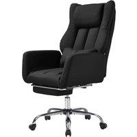 Garden Sanctuary Ergonomic Reclining Office Chair with Footrest & Flip-Up Arms in Black