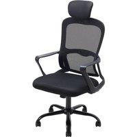 Garden Sanctuary Ergonomic Mesh Office Chair: Adjustable Headrest & 15 Recline in Black