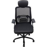 Garden Sanctuary Ergonomic Mesh Chair: Adjustable Headrest & 15 Tilt Recline in Black