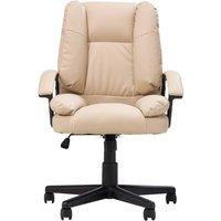 Garden Sanctuary Height-Adjustable Reclining Office Chair in Cream