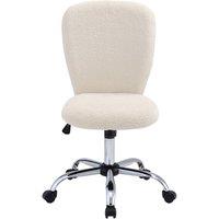 Garden Sanctuary Super Comfy Plush Office Chair with Wheels No Arms in Beige