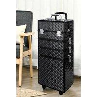 Living and Home 4 in 1 Professional Rolling Cosmetic Train Case Trolley Case Beauty Storage Box for Hairdressing Beauty in Black