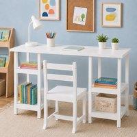 Teamson Kids Play Desk with Shelves & Chair, White