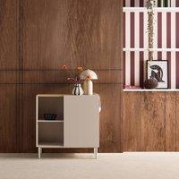 sweeek Sideboard storage unit metal with wood decor 1 door 80 cm in Beige