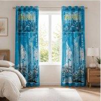 Smart Living Soft Cosy Poly Cotton Inspire Curtains in Teal | Size: 167 cm width x 183 cm drop