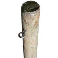 Primrose 4m Tall Wooden Sail Shade Pole & Eyebolt Screw Fixture 12cm Diameter in Natural