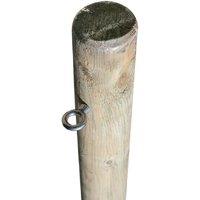 Primrose 3m Wooden Tall Round Shade Sail Garden Fixing Pole with Eyebolt Screw in Natural