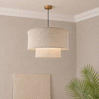 CGC Lighting CGC Marisol Large 50cm Two Tier Oatmeal Linen Lampshade in Light Brown