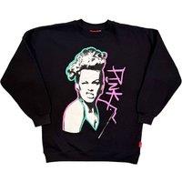 Rock Off officially Licensed Products Pink Paint Pen Rock Off Unplugged Sweatshirt in Black | Size: Large