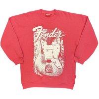 Rock Off officially Licensed Products Fender Distressed Guitar Rock Off Unplugged Sweatshirt in Pink | Size: Large