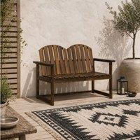 Wyld Haus Rozi 2 Seater Outdoor Garden Bench Fir Wood Carbonised Finish in Brown