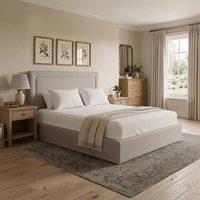 Desire Deco Plush Velvet Janessa Ottoman Storage Bed Frame in Light Beige | Size: Single